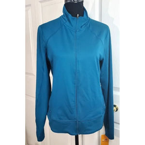 NWT Champion Woman's Teal Blue Zip up Athletic Jacket Long Sleeve Athletic Top L